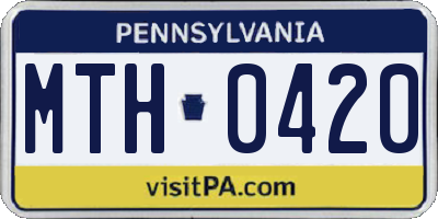 PA license plate MTH0420