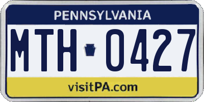 PA license plate MTH0427