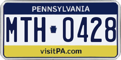 PA license plate MTH0428
