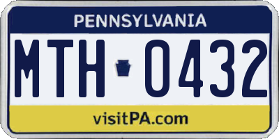 PA license plate MTH0432