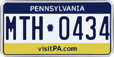 PA license plate MTH0434