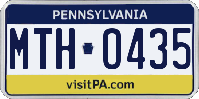 PA license plate MTH0435