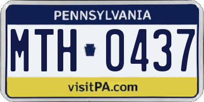 PA license plate MTH0437
