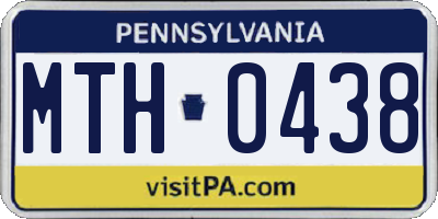PA license plate MTH0438
