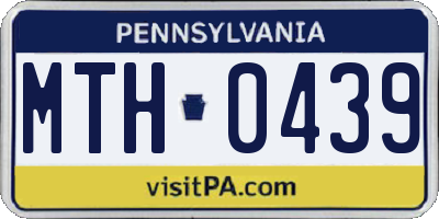 PA license plate MTH0439