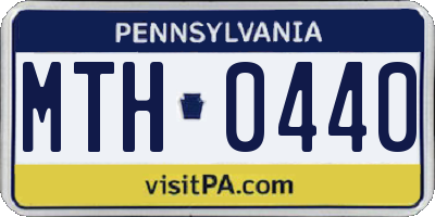 PA license plate MTH0440