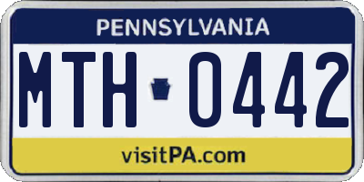 PA license plate MTH0442