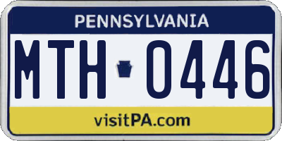 PA license plate MTH0446