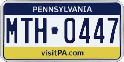 PA license plate MTH0447