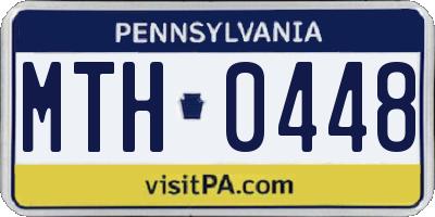 PA license plate MTH0448