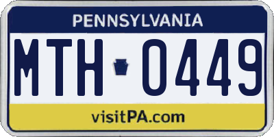 PA license plate MTH0449