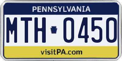 PA license plate MTH0450
