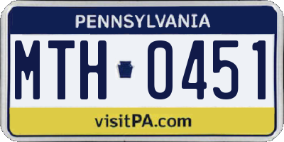 PA license plate MTH0451