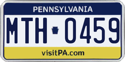 PA license plate MTH0459