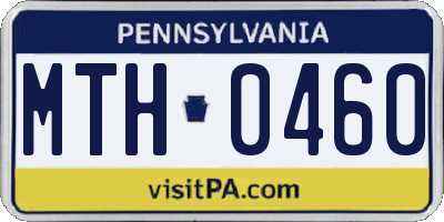 PA license plate MTH0460