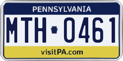 PA license plate MTH0461