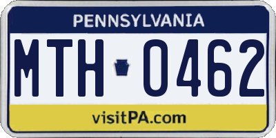 PA license plate MTH0462