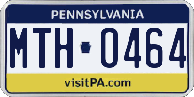 PA license plate MTH0464