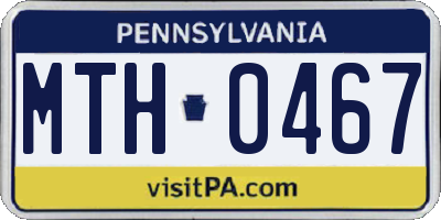 PA license plate MTH0467