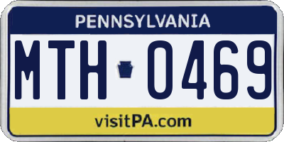 PA license plate MTH0469