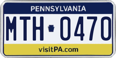 PA license plate MTH0470