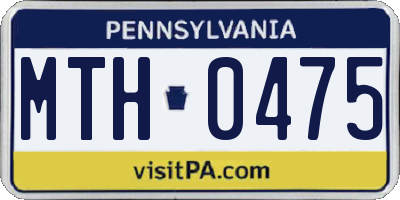 PA license plate MTH0475