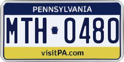 PA license plate MTH0480