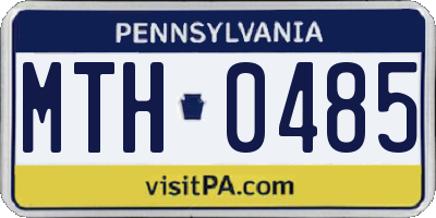 PA license plate MTH0485