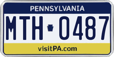 PA license plate MTH0487