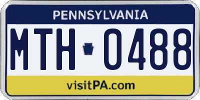 PA license plate MTH0488