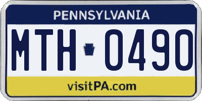 PA license plate MTH0490