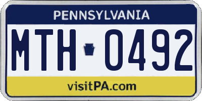 PA license plate MTH0492