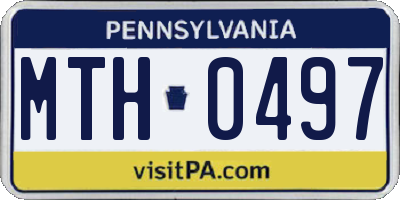PA license plate MTH0497