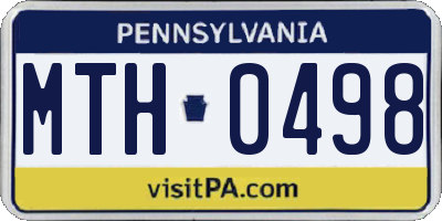 PA license plate MTH0498