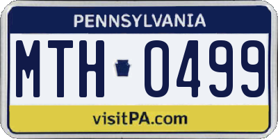 PA license plate MTH0499