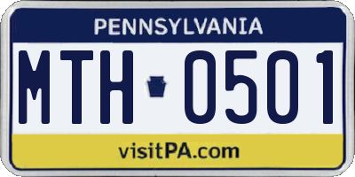PA license plate MTH0501