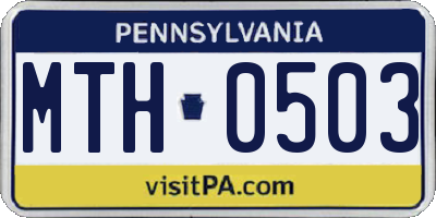 PA license plate MTH0503