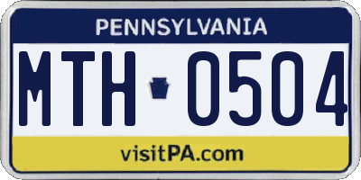 PA license plate MTH0504