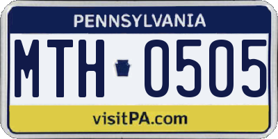 PA license plate MTH0505