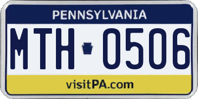 PA license plate MTH0506