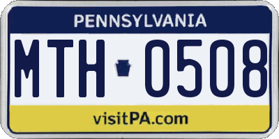 PA license plate MTH0508