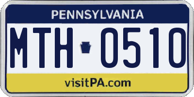 PA license plate MTH0510