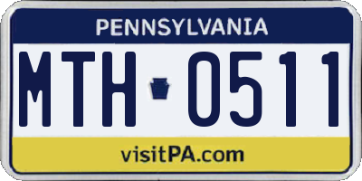 PA license plate MTH0511