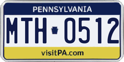 PA license plate MTH0512
