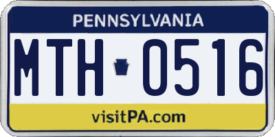 PA license plate MTH0516