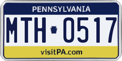 PA license plate MTH0517