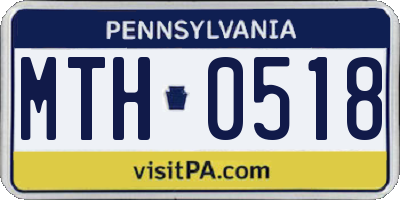 PA license plate MTH0518