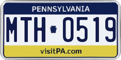 PA license plate MTH0519