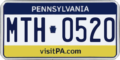 PA license plate MTH0520