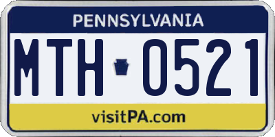 PA license plate MTH0521